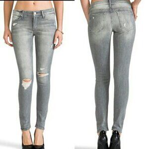 Mother Skinny Jeans The Dropout in Holy Smokes‎ Womens Size 27 Gray Crop …